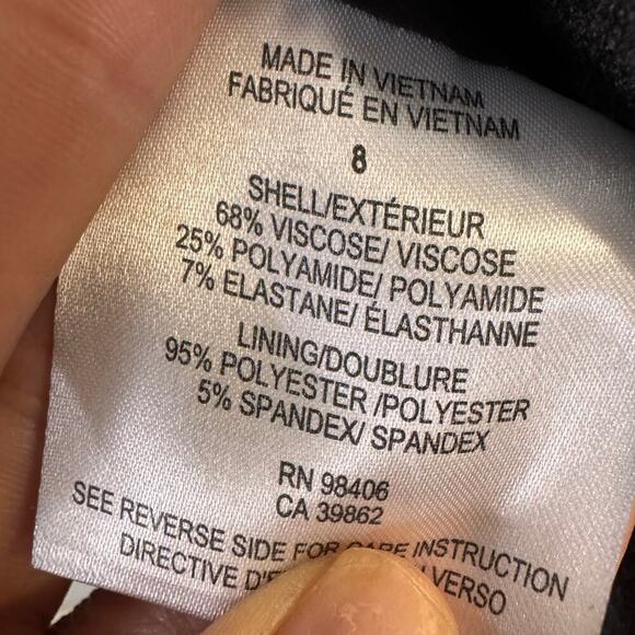 Theory Ponte Open Women’s Blazer Lined Stretch Heathered Gray Size 8 Officecore - Picture 4 of 6